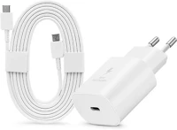 Samsung EP-DA767JWE, FEHÉR gyári hálózati töltő adapter 25W, USB-C bemenet, 1,8 Type-C kábel kép