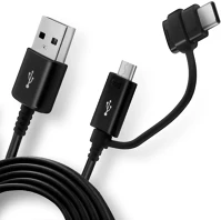 Samsung EP-DG950DBE Usb töltő- és adatkábel 2in1, 1 x microusb, 1 x usb type-c, 150 cm kép