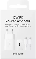 Samsung EP-T1510XWEGEU Ep-t1510 usb-c hálózati gyorstöltő usb-c kábellel, 15w, fehér kép