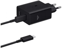 Samsung ep-t5020xbegeu Samsung hálózati töltő usb+type-c aljzat (50w, pd gyorstöltő + type-c kábel) fekete