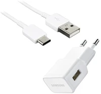 Samsung ep-ta50ewe_typec SAMSUNG hálózati töltő USB aljzat (5V / 1550 mA, gyorstöltés támogatás + Type-C kábel) FEHÉR