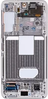 Samsung GH82-27520B Galaxy s22 kompatibilis lcd kijelző + érintő, kerettel, fehér, sm-s901b kép