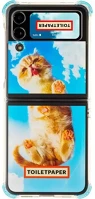 Samsung GP-FPF721HICLY Galaxy flip4 toiletpaper macska mintás gyári tok, kék kép