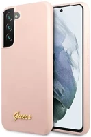 Samsung GUHCS23MLSLMGPP Guess silicone script metal  galaxy s23+ szilikon tok, rózsaszín kép