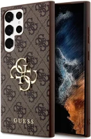 Samsung GUHCS24L4GMGBR Guess pu 4g metal logo  galaxy s24 ultra hátlap tok, barna kép