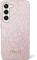 Samsung GUHCS24MHGGSHP Guess glitter script 4g  galaxy s24+ hátlap tok, rózsaszín kép