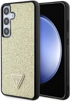 Samsung GUHCS24SHDGPPD Guess rhinestone triangle  galaxy s24 hátlap tok, arany kép
