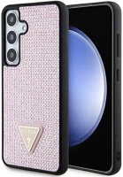 Samsung GUHCS24SHDGPPP Guess rhinestone triangle  galaxy s24 hátlap tok, rózsaszín kép