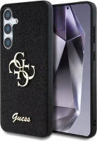 Samsung GUHCS25SHG4SGK Guess fixed glitter big 4g metal logo  galaxy s25 kemény hátlap tok, fekete kép
