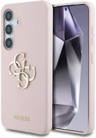 Samsung GUHCS25SS4SMDP Guess silicone big 4g logo bottom script  galaxy s25 hátlap tok, rózsaszín kép