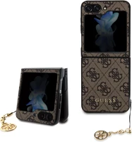 Samsung GUHCZF5GF4GBR Guess 4g charms collection  galaxy z flip 5 kemény hátlap tok, barna kép