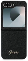 Samsung GUHCZF6HGGSHK Guess pc/tpu glitter flakes metal logo  galaxy z flip6 hátlap tok, fekete kép