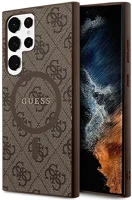 Samsung GUHMS24LG4GFRW Guess 4g collection leather metal logo s24 ultra (s928) magsafe tok, barna kép