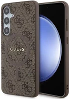 Samsung GUHMS24MG4GFRW Guess 4g collection leather metal logo s24+ (s926) magsafe tok, barna kép