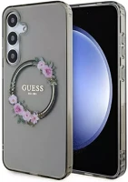 Samsung GUHMS24MHFWFCK Guess iml flowers wreath s24+ tok, fekete kép
