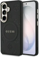 Samsung GUHMS26SPSAMSECK Guess saffiano peony embossed ring  galaxy s26 mágneses tok, magsafe, fekete kép