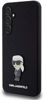 Samsung KLHCS23FEMHKNPK Karl lagerfeld liquid silicone metal ikonik  galaxy s23 fe hátlap tok, fekete kép