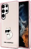Samsung KLHCS23LHNCHTCP Karl lagerfeld ikonik choupette  galaxy s23 ultra, szilikon tok, rózsaszín kép