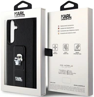 Samsung KLHCS24MGSAKCPK Karl lagerfeld gripstand saffiano karl&choupette pins  galaxy s24+ tok, fekete kép