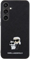 Samsung KLHCS24SPSAKCMPK Karl lagerfeld saffiano karl & choupette metal pin  galaxy s24 tok, fekete kép
