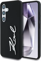 Samsung KLHCS25SSCMSMVK Karl lagerfeld silicone metal signature logo galaxy s25 szilikon tok, fekete kép