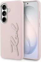 Samsung KLHCS26SPGFKSRSP Karl lagerfeld grained signature metal resin logo galaxy s26 tok, rózsaszín kép