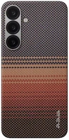 Samsung KS2503 Pitaka tactile woven galaxy s25 hátlap tok, aramid, magsafe, sunset kép
