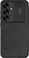 Samsung S25+ BŐR Nillkin qin pro  galaxy s25+ bőr flip tok, fekete kép