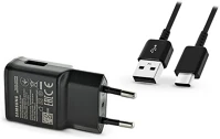 Samsung EP-TA200EBE + EP-DG970 Gyári usb hálózati töltő adapter + usb type-c adatkábel - 5v/2a - ep-ta200ebe + ep-dg950 type-c black (eco csomaglás) kép