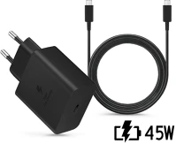 Samsung EP-TA845XBEG PD.3.0 gyári hálózati töltő adapter type-c bemenettel + 1,8 m-es type-c - type-c kábel - 45w -  super fast charging 2.0 + ep-dx510jbe -fekete (eco csomagolás) kép