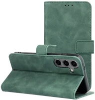 Samsung SOP104642 galaxy s24 plus flip/oldalra nyíló műbőr tok kártyatartó résszel, zöld kép