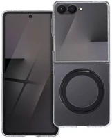 Samsung SP109740 Bracket  galaxy z flip 7 hátlap tok kitámasztóval, átlátszó-fekete kép