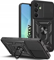 Samsung SP111566 galaxy a17 strapabíró tok kameravédelemmel, kitámasztóval, fekete kép
