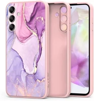 Samsung SP114503 galaxy a57 szilikon tok mikroszálas béléssel, márvány minta, rózsaszín kép