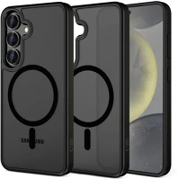 Samsung TS15341 galaxy s25 plus sm-s936, műanyag hátlap védőtok + szilikon keret, magsafe kép