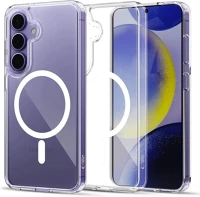 Samsung TS15351 galaxy s25 fe sm-s731, műanyag hátlap védőtok + szilikon keret, magsafe kép