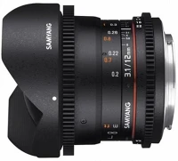 Samyang F1312106101 12mm t3.1 vdslr ed as ncs fish-eye (sony e) kép