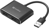 Sandberg 134-35 Átalakító - usb to 2xhdmi link (bemenet: usb-a 2.0, kimenet: 2x hdmi(anya), 1080p) kép