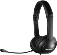 Sandberg 326-15 Fejhallgató - minijack chat headset saver (mikrofon; 3,5mm jack; hangerő szabályzó; 1,8m kábel; fekete) kép