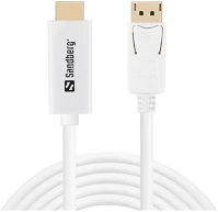 Sandberg 508-85 Kábel - displayport-hdmi (displayport - hdmi kábel, apa/apa, 2m, fehér) kép
