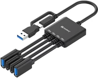Sandberg USB-C/A TO 2A+2C Usb-c/a to 2a+2c splitter kép