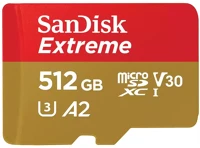 Sandisk 10 U3 V30 A2 512gb microsdxc class 10 u3 v30 a2 extreme + adapterrel kép
