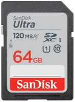 Sandisk 186497 Sdxc ultra kártya 64gb, 120mb/s, cl10, uhs-i () kép