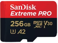 Sandisk 200/140 MB/S, A2 C10 V30 UHS-I U3 214505, microsd extreme pro kártya 256gb, 200/140 mb/s, a2 c10 v30 uhs-i u3 kép