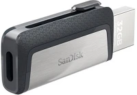 Sandisk BVC2-SDDDC2-032G-G46 32gb ultra dual drive usb 3.1 pendrive - fekete/ezüst kép