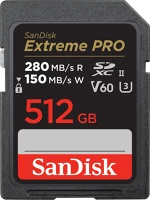 Sandisk SDSDXEP-512G-GN4IN Sdxc extreme pro kártya 512gb, 280/100 mb/s, uhs-ii, v60,c10 512 gb (215494) kép