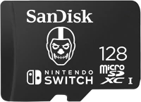 Sandisk SDSQXAO-128G-GN6ZG 128gb microsdxc class 10 uhs-i u3 for nintendo switch skull trooper fortnite edition kép