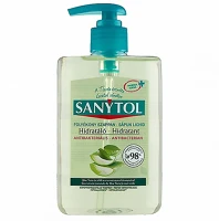 Sanytol VEC25_00319 Folyékony szappan  antibakteriális zöld tea és aloe vera 250ml kép