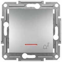Schneider EPH1700161 Asfora jelzőfényes/csengőjel/rugós bekötés/alumínium egypólusú nyomó kép
