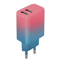 Setty LSIG-AA-20 - 2XUSB 18W PINK-TÜRKIZKÉK Lsig-aa-20 - 2xusb 18w pink-türkizkék hálózati töltő fej kép